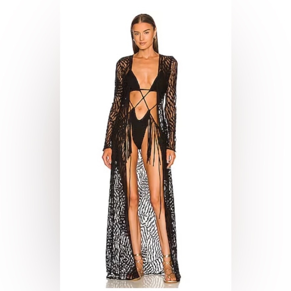 Michael Costello x REVOLVE Ryland Robe in Black. - size XXS. Worn once